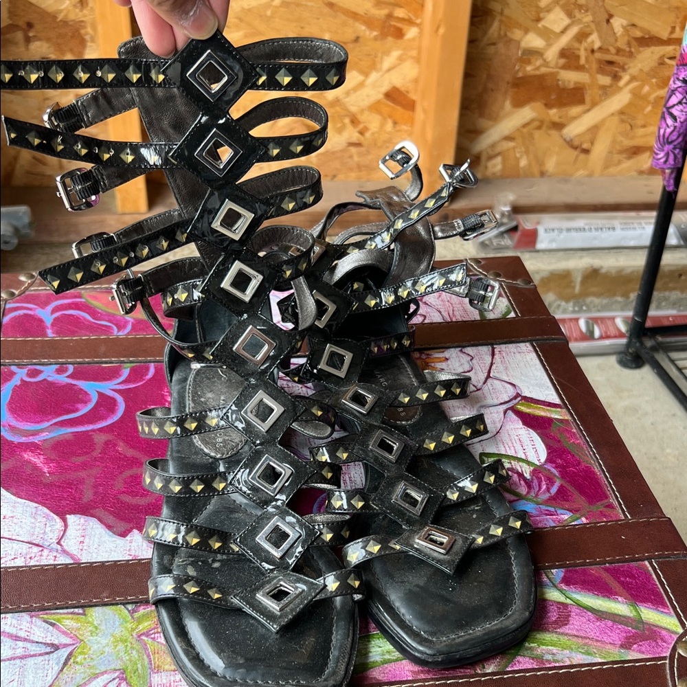 Marc by Marc Jacobs Gladiator Strappy Sandals with Silver Accents